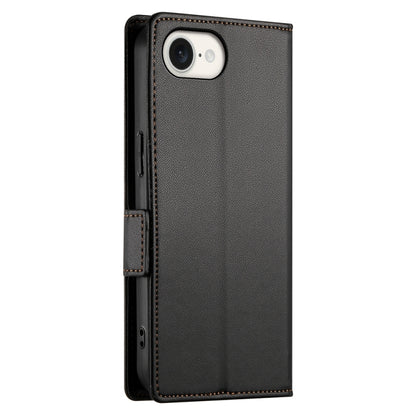 For iPhone 16e Side Buckle Magnetic Frosted Leather Phone Case(Black) by bashfashion