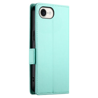 For iPhone 16e Side Buckle Magnetic Frosted Leather Phone Case(Mint Green) by bashfashion