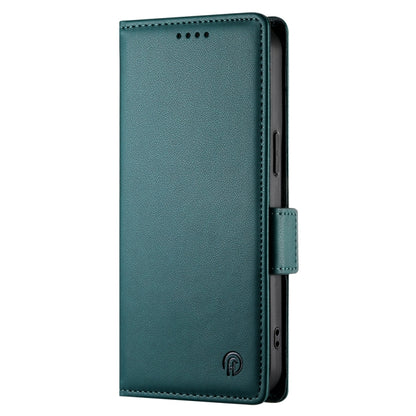 For iPhone 16e Side Buckle Magnetic Frosted Leather Phone Case(Dark Green) by bashfashion