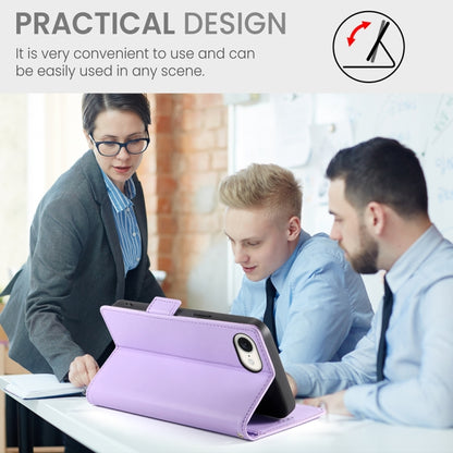 For iPhone 16e Side Buckle Magnetic Frosted Leather Phone Case(Purple) by bashfashion