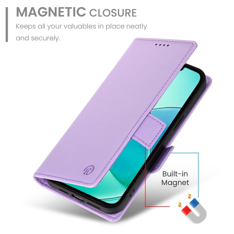 For iPhone 16e Side Buckle Magnetic Frosted Leather Phone Case(Purple) by bashfashion