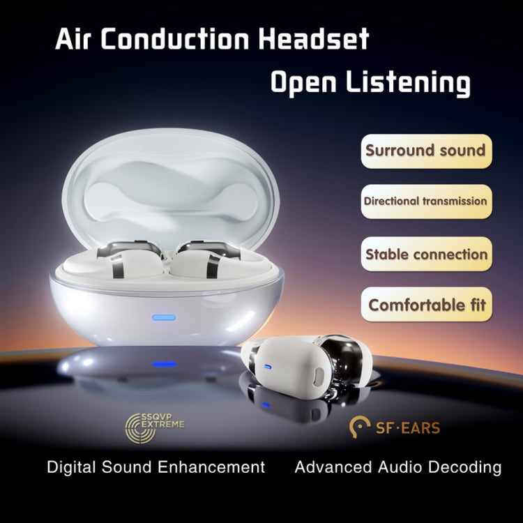 Hileo F16 TWS Touch Control IPX5 Waterproof Sports Earclip Noise Cancelation Earphones(White) by Hileo