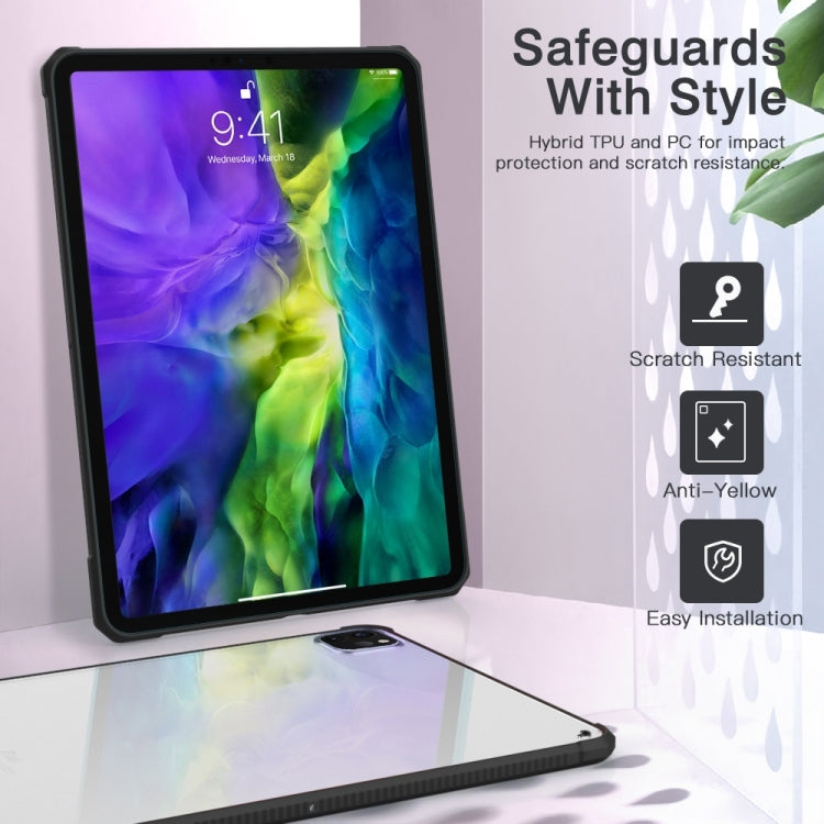 For iPad Pro 11 2022 PC+TPU Transparent Shockproof Tablet Case(Black) by bashfashion