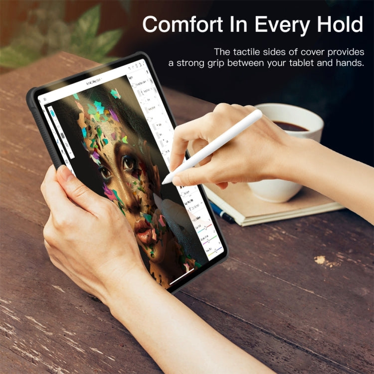 For iPad Pro 11 2022 PC+TPU Transparent Shockproof Tablet Case(Black) by bashfashion