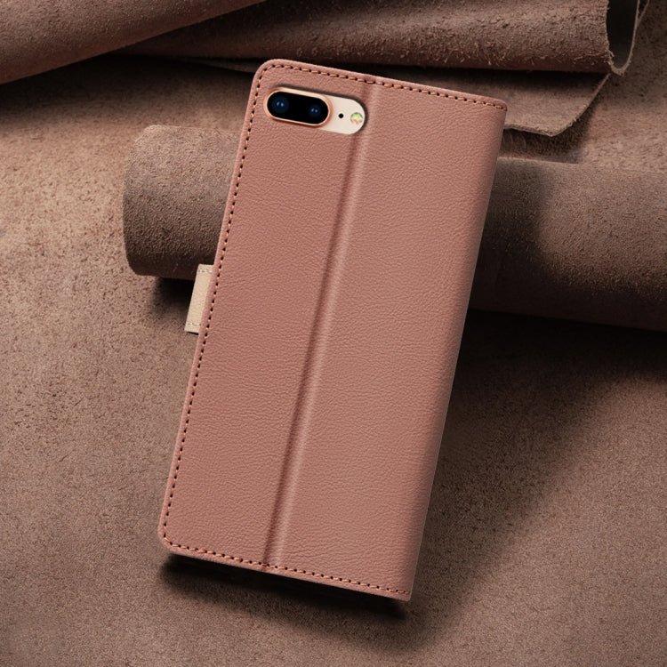 For iPhone 16e Color Matching RFID Anti-theft Leather Phone Case(Brown) by bashfashion