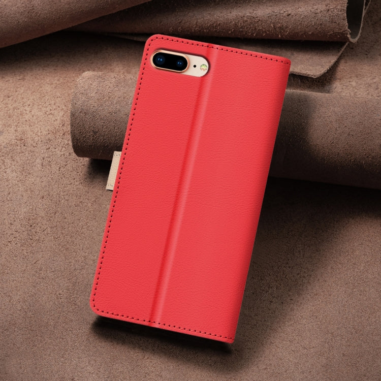 For iPhone 16e Color Matching RFID Anti-theft Leather Phone Case(Red) by bashfashion