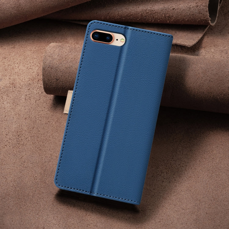 For iPhone 16e Color Matching RFID Anti-theft Leather Phone Case(Blue) by bashfashion