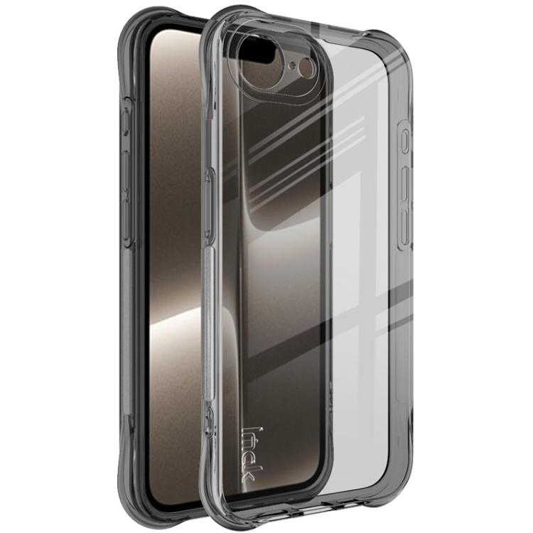 For iPhone 16e imak Shockproof Airbag TPU Phone Case(Transparent Black) by imak