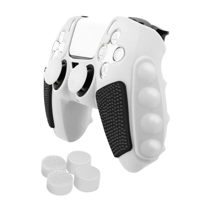 For Sony PS5 Splicing Color Silicone Gamepad Protective Case with Rocker Caps(Black White) by bashfashion