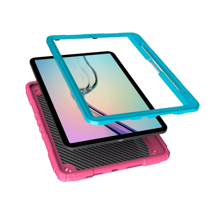 For iPad Pro 11 2025 / 2024 Spider Turntable Handle Stress Relief Tablet Case(Rose Red Blue) by bashfashion
