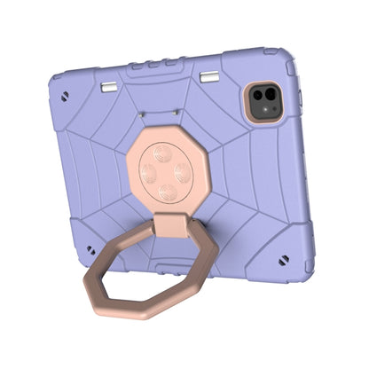 For iPad Pro 11 2025 / 2024 Spider Turntable Handle Stress Relief Tablet Case(Purple Gold) by bashfashion