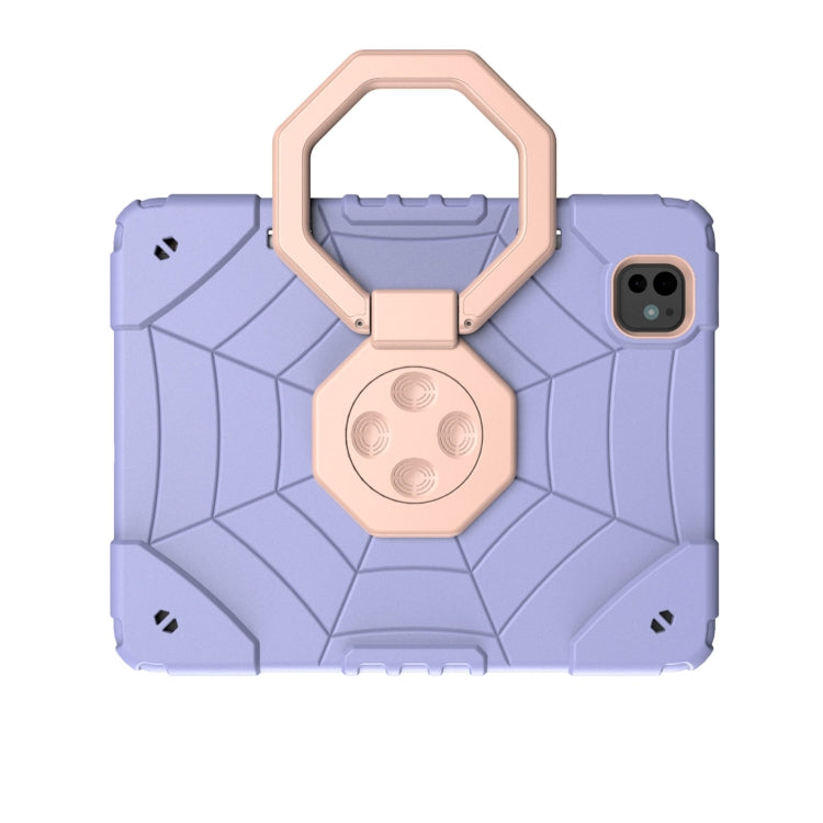 For iPad Pro 11 2025 / 2024 Spider Turntable Handle Stress Relief Tablet Case(Purple Gold) by bashfashion