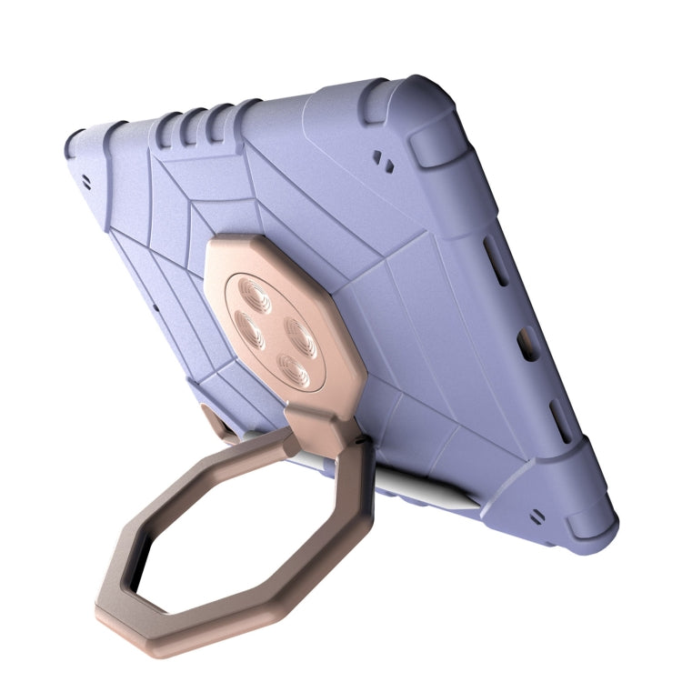 For iPad 10.2 2021 / 2020 / 2019 Spider Turntable Handle Stress Relief Tablet Case(Purple Gold) by bashfashion