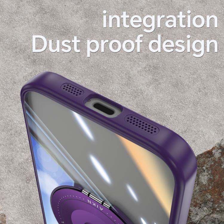 For iPhone 16e 360 Holder Magsafe Acrylic Hybrid TPU Phone Case(Purple) by bashfashion