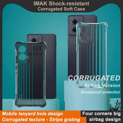 For Motorola Edge 2024 5G IMAK Corrugated Texture Airbag TPU Phone Case(Transparent) by imak