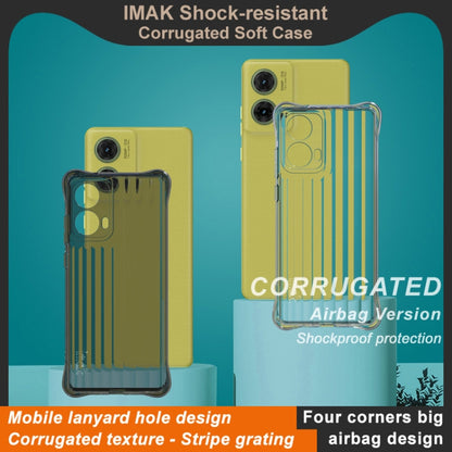 For Motorola Moto G85 5G IMAK Corrugated Texture Airbag TPU Phone Case(Transparent Black) by imak