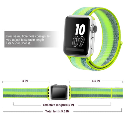 For Apple Watch Series 7 45mm / 6 & SE & 5 & 4 44mm / 3 & 2 & 1 42mm Nylon Loop Watch Band(Pollen Yellow) by bashfashion