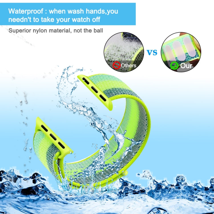 For Apple Watch Series 7 45mm / 6 & SE & 5 & 4 44mm / 3 & 2 & 1 42mm Nylon Loop Watch Band(Pollen Yellow) by bashfashion