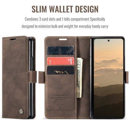For Samsung Galaxy Z Fold6 5G CaseMe 013 Multifunctional Horizontal Flip Leather Phone Case(Coffee) by CaseMe