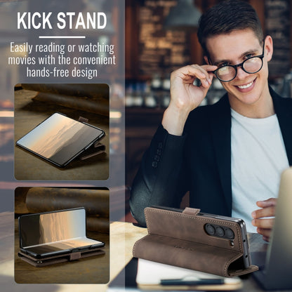 For Samsung Galaxy Z Fold6 5G CaseMe 013 Multifunctional Horizontal Flip Leather Phone Case(Coffee) by CaseMe