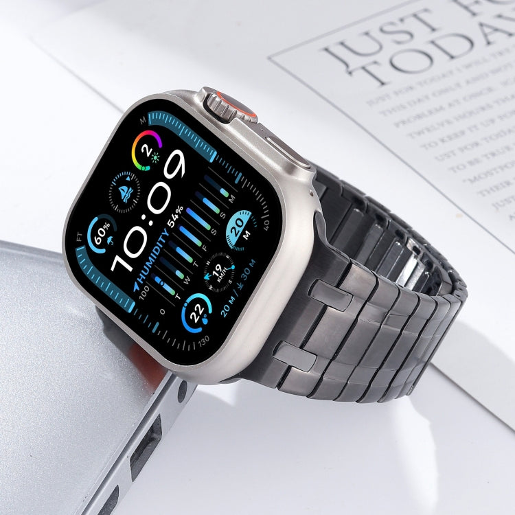 For Apple Watch SE 2023 44mm Magnetic Stainless Steel Watch Band(Titanium Grey) by bashfashion