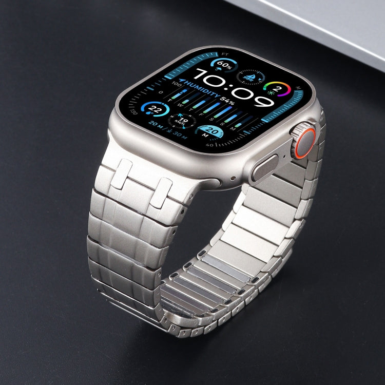 For Apple Watch SE 2023 44mm Magnetic Stainless Steel Watch Band(Titanium Gold) by bashfashion