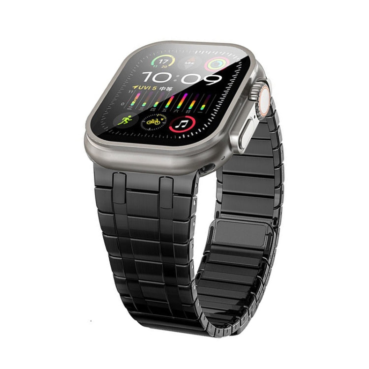For Apple Watch Ultra 2 49mm Magnetic Stainless Steel Watch Band(Black) by bashfashion