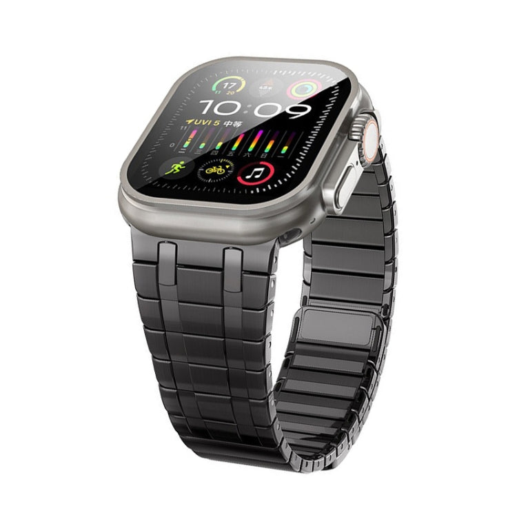 For Apple Watch Ultra 2 49mm Magnetic Stainless Steel Watch Band(Titanium Grey) by bashfashion
