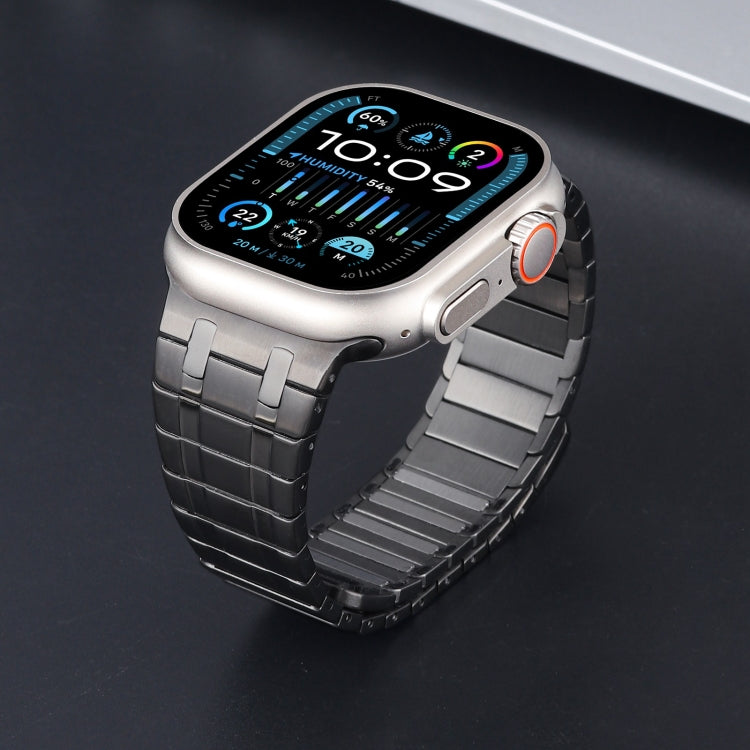 For Apple Watch Ultra 2 49mm Magnetic Stainless Steel Watch Band(Titanium Grey) by bashfashion
