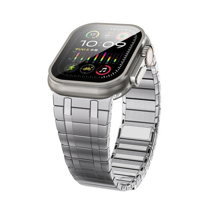 For Apple Watch Ultra 49mm Magnetic Stainless Steel Watch Band(Silver) by bashfashion