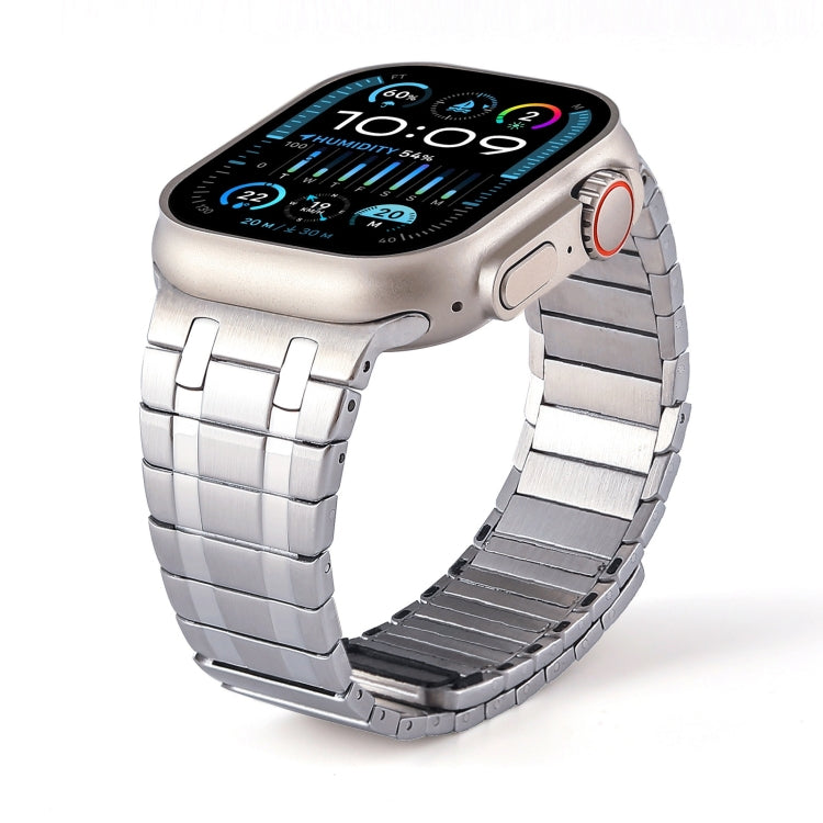 For Apple Watch Ultra 49mm Magnetic Stainless Steel Watch Band(Silver) by bashfashion