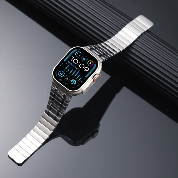 For Apple Watch Ultra 49mm Magnetic Stainless Steel Watch Band(Silver) by bashfashion