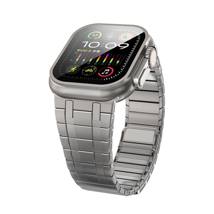 For Apple Watch Ultra 49mm Magnetic Stainless Steel Watch Band(Titanium Gold) by bashfashion