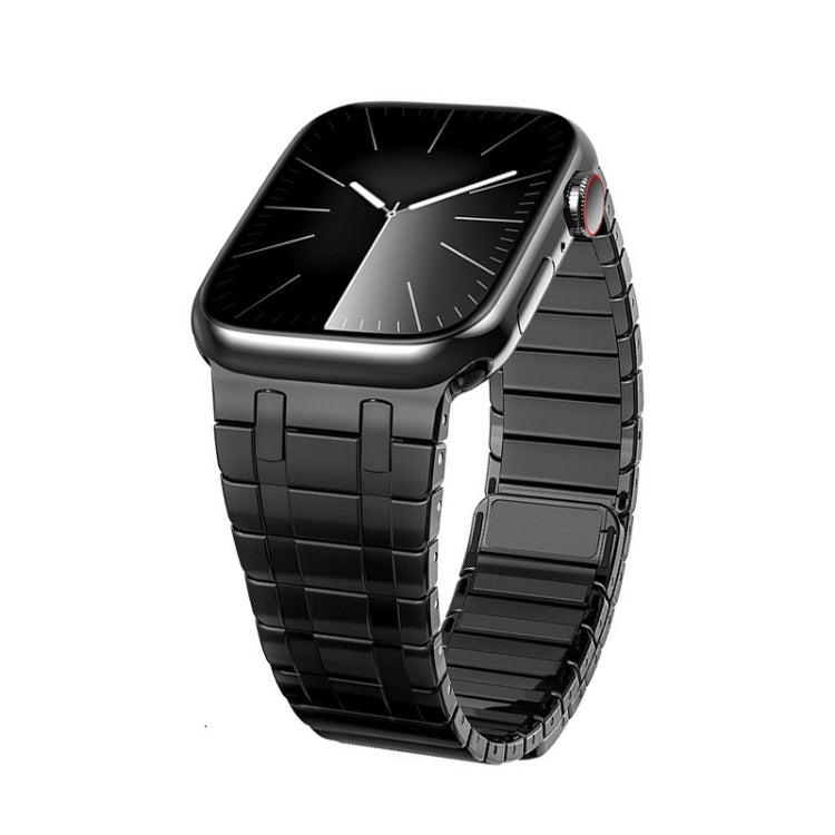 For Apple Watch Series 8 45mm Magnetic Stainless Steel Watch Band(Black) by bashfashion