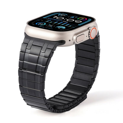 For Apple Watch Series 8 45mm Magnetic Stainless Steel Watch Band(Black) by bashfashion