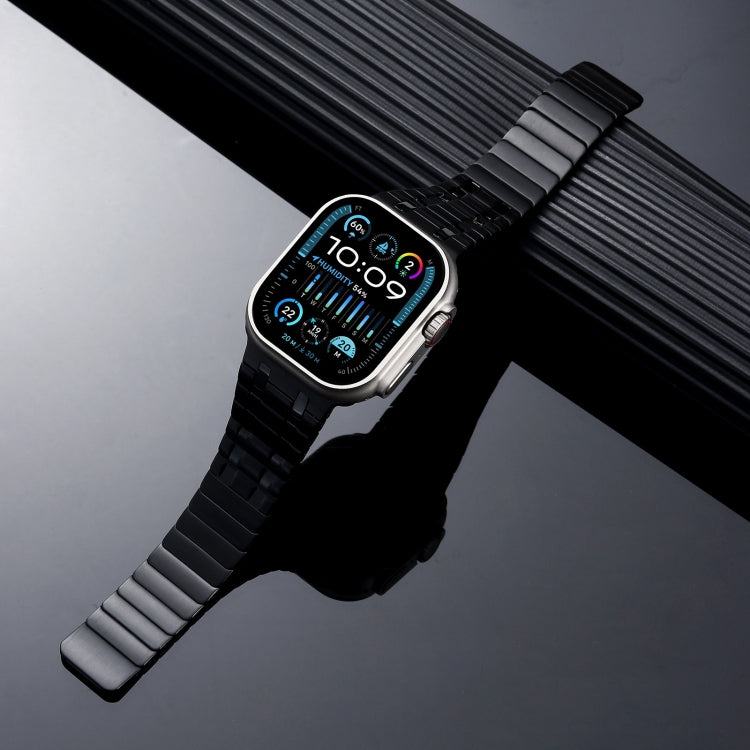For Apple Watch Series 8 45mm Magnetic Stainless Steel Watch Band(Black) by bashfashion
