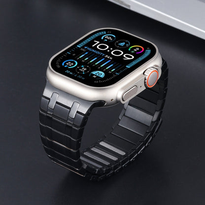 For Apple Watch Series 8 45mm Magnetic Stainless Steel Watch Band(Black) by bashfashion