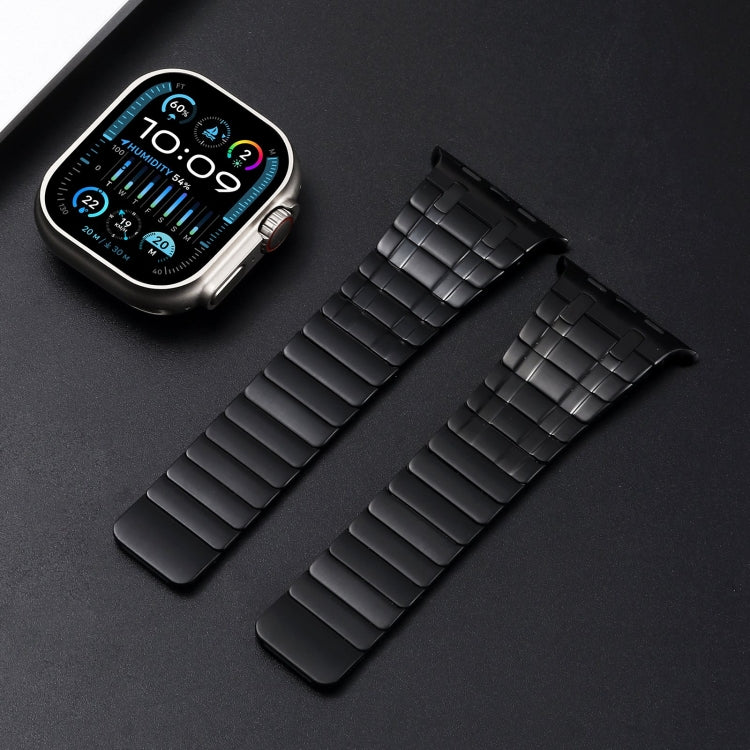 For Apple Watch Series 8 45mm Magnetic Stainless Steel Watch Band(Black) by bashfashion