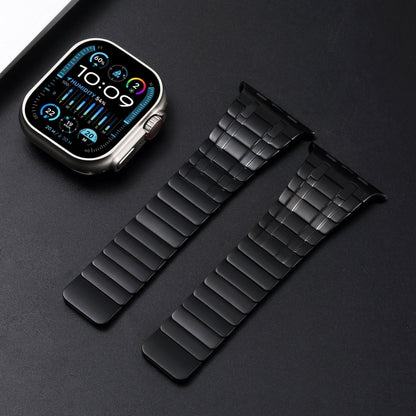 For Apple Watch Series 8 45mm Magnetic Stainless Steel Watch Band(Black) by bashfashion