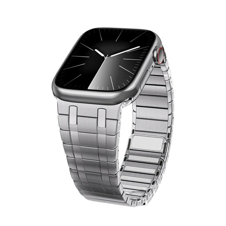 For Apple Watch Series 7 45mm Magnetic Stainless Steel Watch Band(Silver) by bashfashion