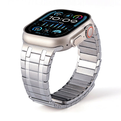 For Apple Watch Series 7 45mm Magnetic Stainless Steel Watch Band(Silver) by bashfashion