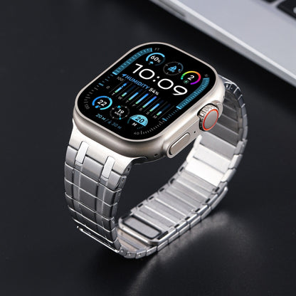 For Apple Watch SE 44mm Magnetic Stainless Steel Watch Band(Silver) by bashfashion