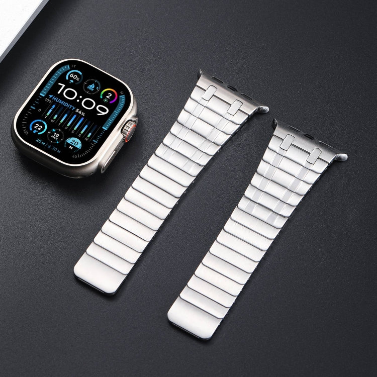 For Apple Watch SE 44mm Magnetic Stainless Steel Watch Band(Silver) by bashfashion