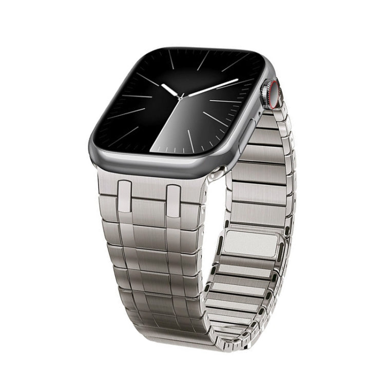 For Apple Watch SE 44mm Magnetic Stainless Steel Watch Band(Titanium Gold) by bashfashion