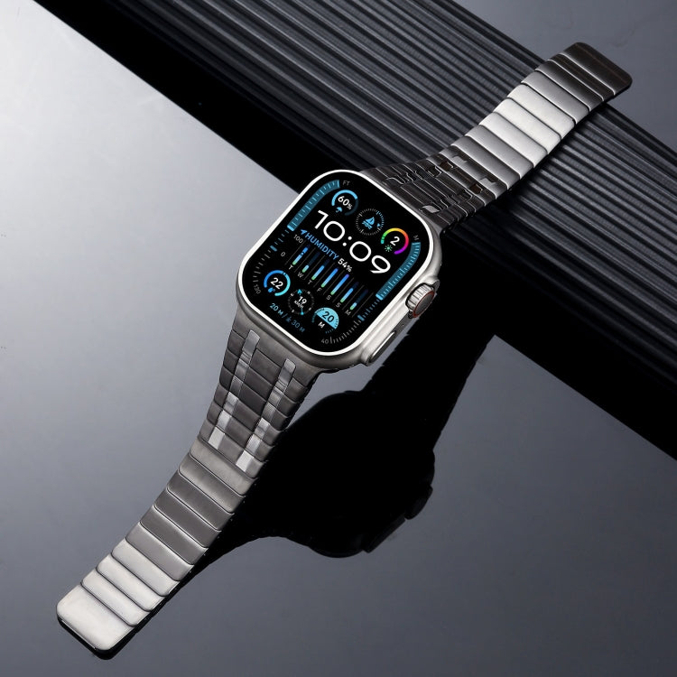 For Apple Watch Series 5 44mm Magnetic Stainless Steel Watch Band(Titanium Grey) by bashfashion