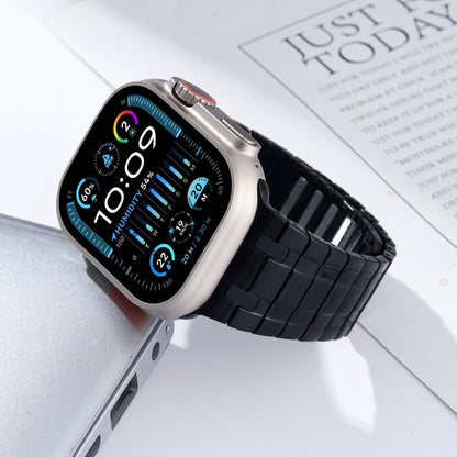 For Apple Watch Series 3 42mm Magnetic Stainless Steel Watch Band(Black) by bashfashion
