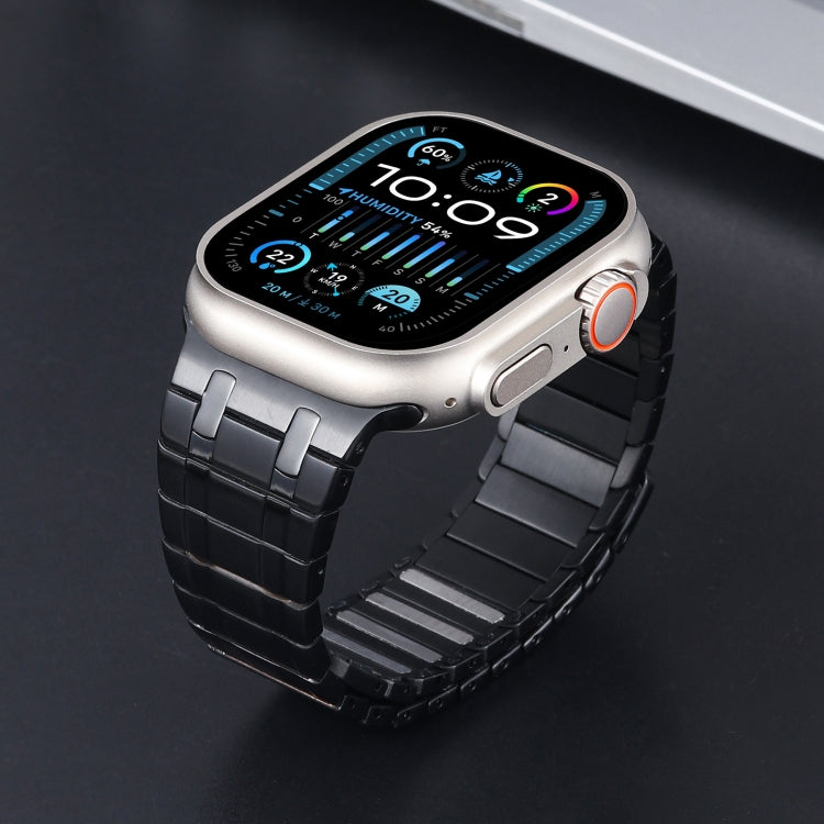 For Apple Watch Series 3 42mm Magnetic Stainless Steel Watch Band(Black) by bashfashion