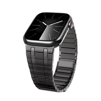 For Apple Watch Series 3 42mm Magnetic Stainless Steel Watch Band(Titanium Grey) by bashfashion