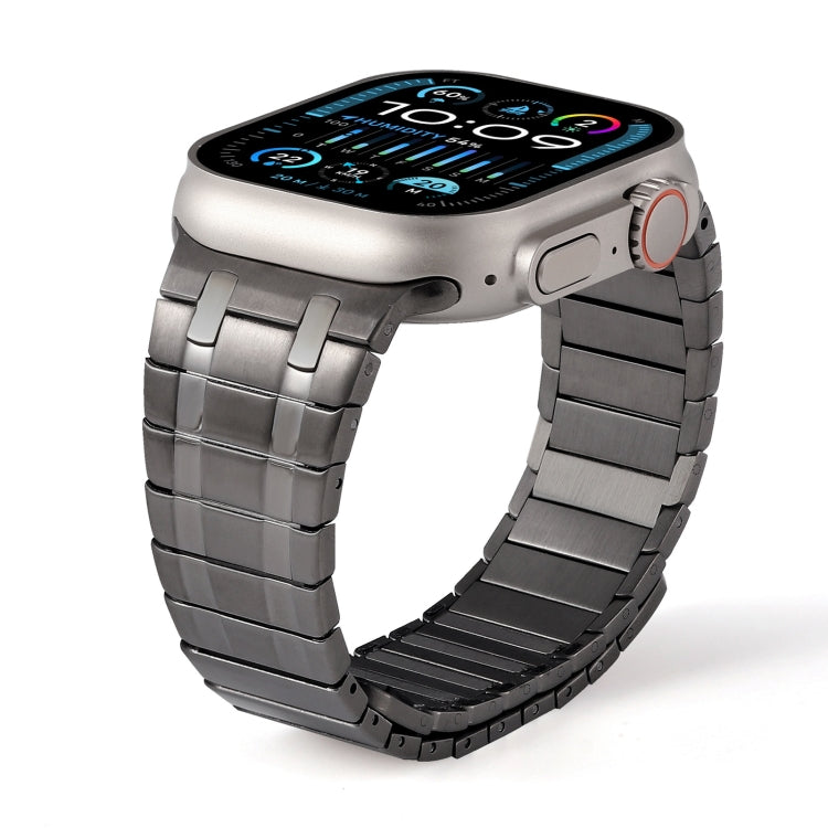 For Apple Watch Series 3 42mm Magnetic Stainless Steel Watch Band(Titanium Grey) by bashfashion