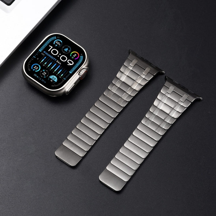For Apple Watch Series 3 42mm Magnetic Stainless Steel Watch Band(Titanium Grey) by bashfashion
